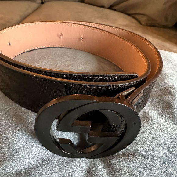 Leather GG Monogram Imprime belt display picture 2